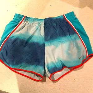 Nike, blue ombré athletic shorts
